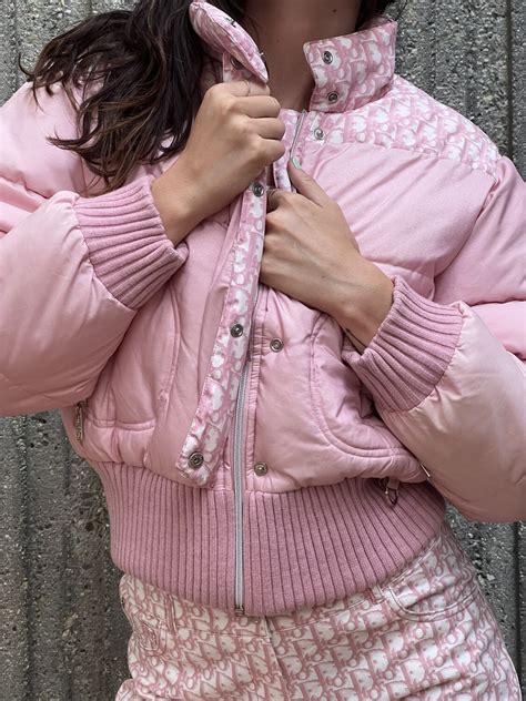 dior pink logo|dior pink puffer logo.